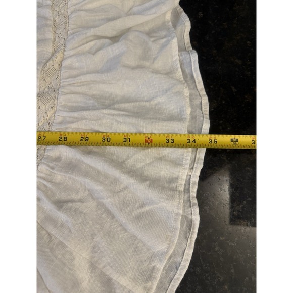 Free People Large Boho Cream Lace Tunic Shift Dress Fairy Festival Swim Pockets - Picture 6 of 9